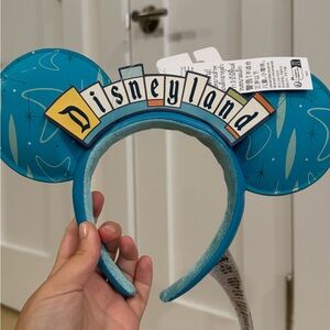 Disney Parks Disneyland 3D Marquee Sign Minnie Mouse Ears Headband NWT